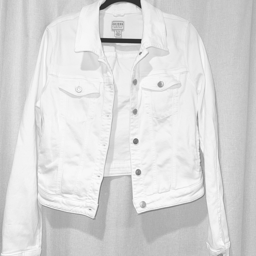 Guess Women's Bright White Denim Jacket